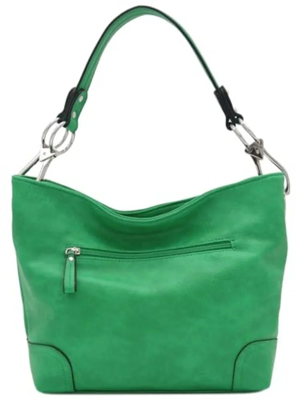 Hobo Shoulder Bag with Detachable Strap Faux Leather
